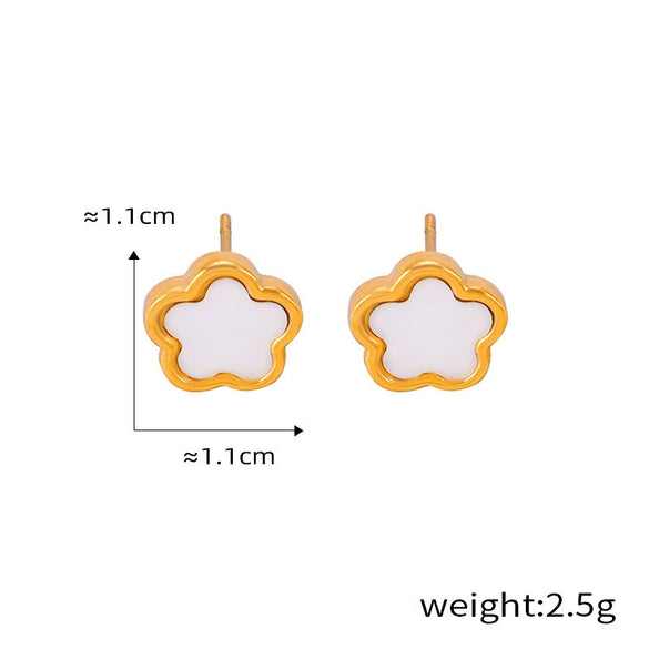 Wholesale Women's 18K Gold Plated Stainless Steel Flower Earrings