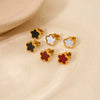 Wholesale Women's 18K Gold Plated Stainless Steel Flower Earrings