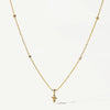 Wholesale Women's 18K Gold Plated Stainless Steel Geometric Mini Cross Pendant Necklace With Oshaped Chain