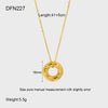 Wholesale Women's 18K Gold Plated Stainless Steel Geometric Necklace With Inlaid Zircon And Hollow Ring Pendant