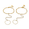 Wholesale Women's 18K Gold Plated Stainless Steel Geometric Star Tennis Chain Wrist Chain Fingerlinked Bracelet Jewelry