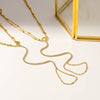 Wholesale Women's 18K Gold Plated Stainless Steel Geometric Star Tennis Chain Wrist Chain Fingerlinked Bracelet Jewelry