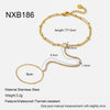Wholesale Women's 18K Gold Plated Stainless Steel Geometric Star Tennis Chain Wrist Chain Fingerlinked Bracelet Jewelry