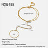 Wholesale Women's 18K Gold Plated Stainless Steel Geometric Star Tennis Chain Wrist Chain Fingerlinked Bracelet Jewelry