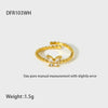 Wholesale Women's 18K Gold Plated Stainless Steel Ring With Inlaid Zircon And Butterfly Zodiac Pattern