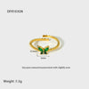 Wholesale Women's 18K Gold Plated Stainless Steel Ring With Inlaid Zircon And Butterfly Zodiac Pattern