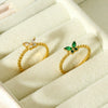 Wholesale Women's 18K Gold Plated Stainless Steel Ring With Inlaid Zircon And Butterfly Zodiac Pattern