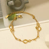 Wholesale Women's 18K Gold Plated Stainless Steel 8Shaped Doublelayer Bracelet With Letter Number Text Design
