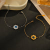 Wholesale Women's 14K Gold Plated Stainless Steel Star Enamel Bracelet With Electroplating Design