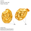Wholesale Women's 18K Gold Plated Titanium Steel Heart Shape Bow Hammer Pattern Earrings