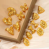 Wholesale Women's 18K Gold Plated Titanium Steel Heart Shape Bow Hammer Pattern Earrings