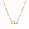 Wholesale Women's 18K Gold Real Gold Plated Geometric Hollow Stainless Steel Pendant Necklace With Cross Chain