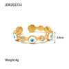 Wholesale Women's 18K Goldplated Stainless Steel Geometric Opening Ring With Devil's Eye Design And Electroplating Treatment