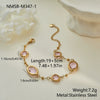 Wholesale Women's 18K Goldplated Stainless Steel Geometric Pattern Beaded Chain Bracelet