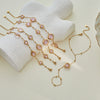Wholesale Women's 18K Goldplated Stainless Steel Geometric Pattern Beaded Chain Bracelet