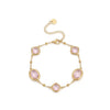 Wholesale Women's 18K Goldplated Stainless Steel Geometric Pattern Beaded Chain Bracelet