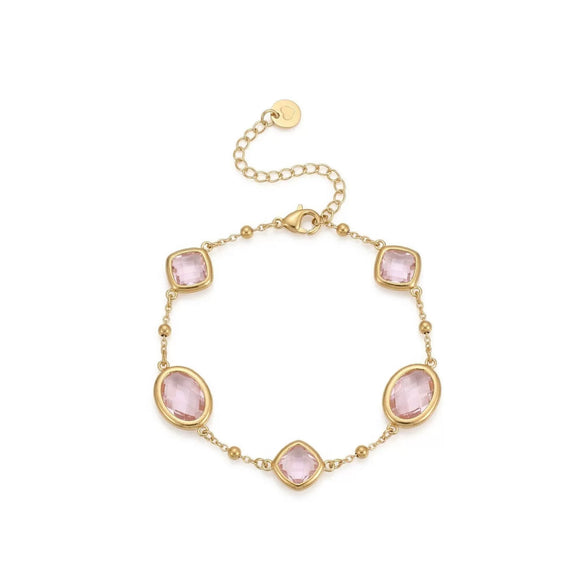 Wholesale Women's 18K Goldplated Stainless Steel Geometric Pattern Beaded Chain Bracelet