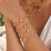 Wholesale Women's 18K Goldplated Stainless Steel Geometric Pattern Beaded Chain Bracelet