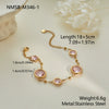 Wholesale Women's 18K Goldplated Stainless Steel Geometric Pattern Beaded Chain Bracelet