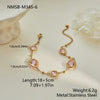 Wholesale Women's 18K Goldplated Stainless Steel Geometric Pattern Beaded Chain Bracelet