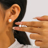 Wholesale Women's 18K Goldplated Stainless Steel Pearl Earrings With Vacuum Plating 18K In Furnace Ins Style Minimalist Design