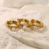 Wholesale Women's 18K Goldplated Titanium Steel Doublering Diamondset Ring Set With Three Main Diamond Types