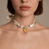 Wholesale Women's 18K Real Gold Plated Flower Pendant Necklace Made Of Stainless Steel