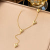 Wholesale Women's 18K Real Gold Plated Heartshaped Pendant Necklace With Tassel In Sporty Geometric Style