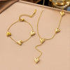 Wholesale Women's 18K Real Gold Plated Heartshaped Pendant Necklace With Tassel In Sporty Geometric Style