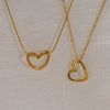 Wholesale Women's 18K Real Gold Plated Stainless Steel Heart Shape Snake Bone Chain Necklace