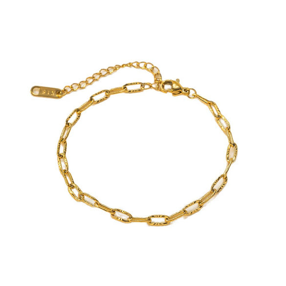 Wholesale Women's 18K Real Gold Plated Titanium Steel Stainless Steel Geometric Cross Pattern Necklace Bracelet With Sweet And Cool Style