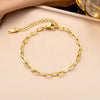 Wholesale Women's 18K Real Gold Plated Titanium Steel Stainless Steel Geometric Cross Pattern Necklace Bracelet With Sweet And Cool Style