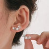 Wholesale Women's Lady Geometric Style Imitation Pearl Copper Zirconia Earrings