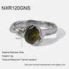 Wholesale Women's Lava Texture Water Drop Zircon 18K Goldplated Stainless Steel Ring