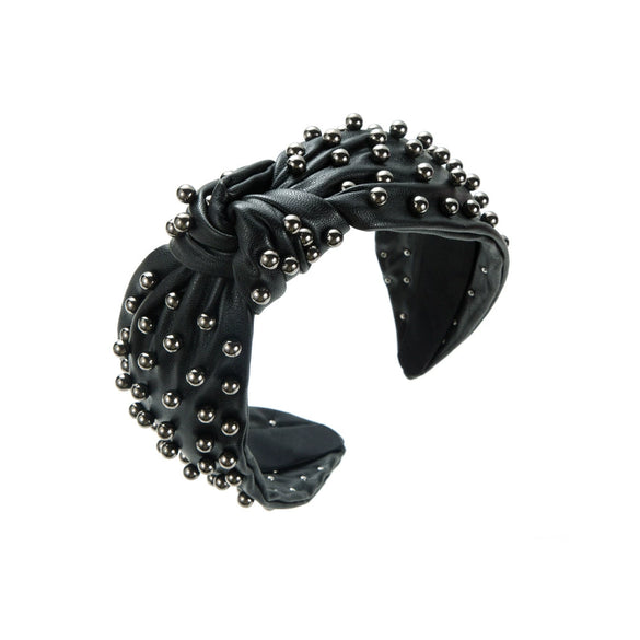 Wholesale Women's Leather Beaded Headband Simple And Stylish Hair Accessory