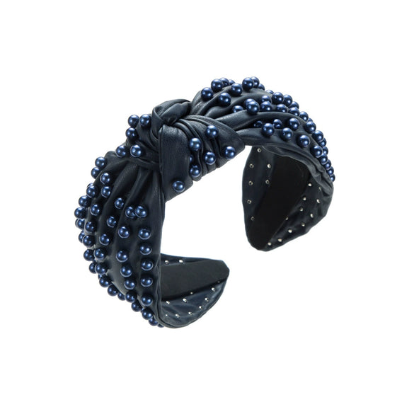 Wholesale Women's Leather Beaded Headband Simple And Stylish Hair Accessory