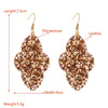 Wholesale Women's Leather Geometric Earrings With Diamond Sequins And Retro Style
