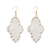 Wholesale Women's Leather Geometric Earrings With Diamond Sequins And Retro Style