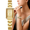 Wholesale Women's Leisure Quartz Watch Rectangle Alloy Case Stainless Steel Strap Waterproof