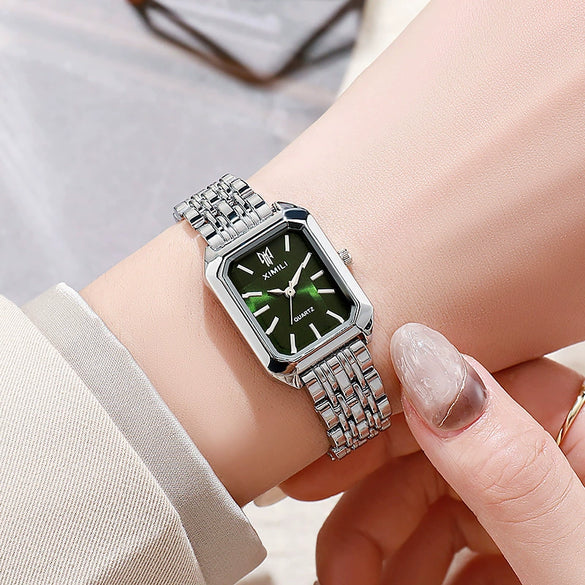 Wholesale Women's Leisure Square Alloy Watch With Stainless Steel Buckle