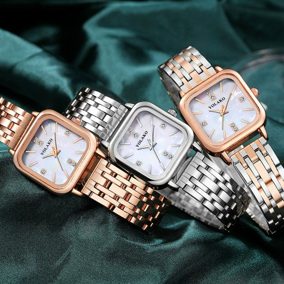 Wholesale Women's Leisure Style Round Alloy Case Stainless Steel Band Watch