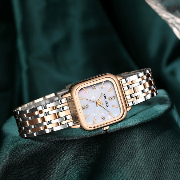 Wholesale Women's Leisure Style Round Alloy Case Stainless Steel Band Watch