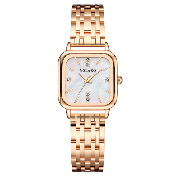 Wholesale Women's Leisure Style Round Alloy Case Stainless Steel Band Watch