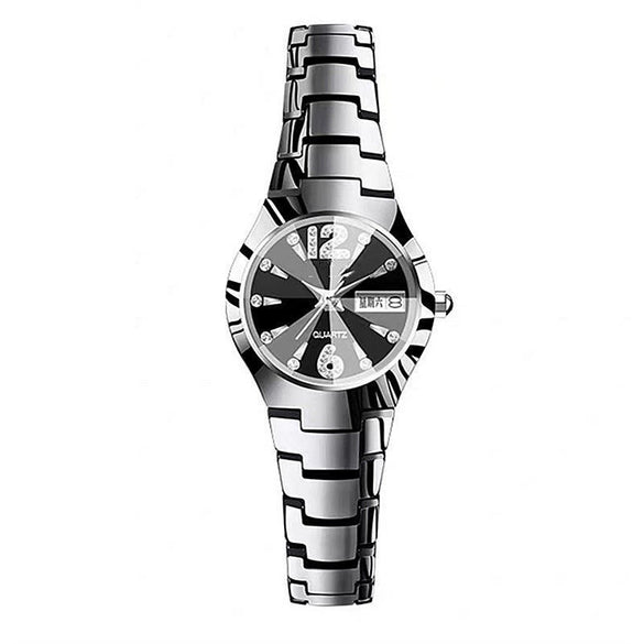 Wholesale Women's Leisure Tungsten Steel Color Round Dial Steel Strap Waterproof Watch