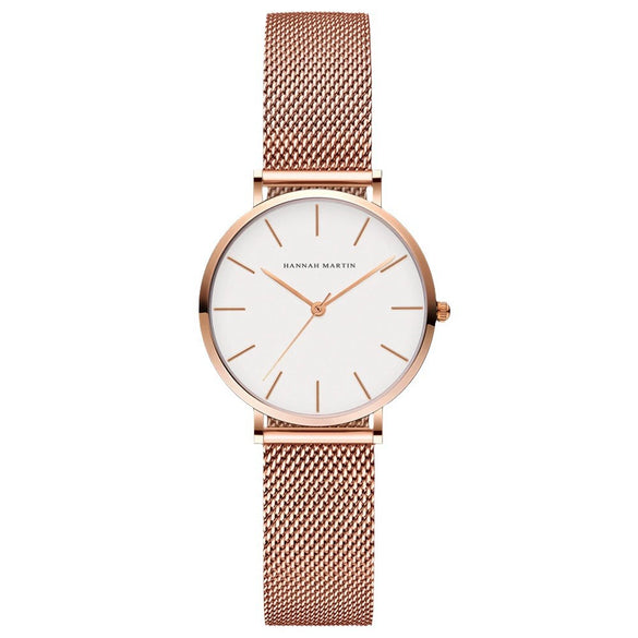 Wholesale Women's Leisure Watch With Round Dial Alloy Case Stainless Steel Strap And Buckle Mineral Reinforced Glass Mirror Japanese Movement Waterproof