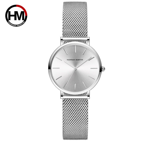 Wholesale Women's Leisure Watch With Round Dial Alloy Case Stainless Steel Strap And Buckle Mineral Reinforced Glass Mirror Japanese Movement Waterproof