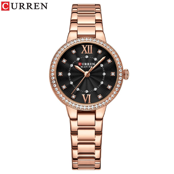 Wholesale Women's Leisure Waterproof Quartz Watch With Round Dial Stainless Steel Strap And Alloy Case