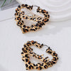 Wholesale Women's Leopard Print Geometric Heartshaped Alloy Electroplated Earrings