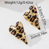 Wholesale Women's Leopard Print Geometric Heartshaped Alloy Stainless Steel Electroplated Earrings