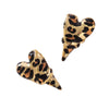 Wholesale Women's Leopard Print Geometric Heartshaped Alloy Stainless Steel Electroplated Earrings